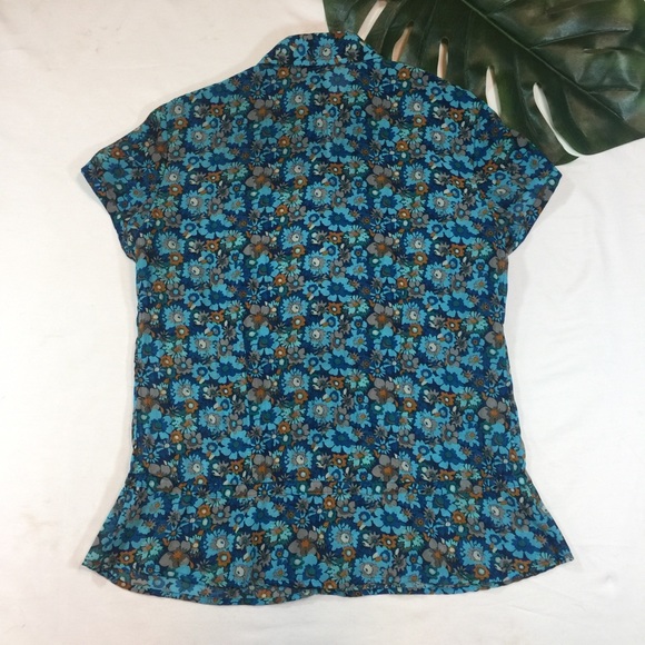 NY COLLECTION | floral button down top - Picture 5 of 7